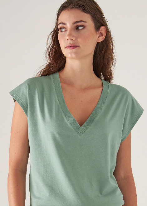 SUBLIME REACTIVE PIMA COTTON STRETCH DOLMAN V-NECK