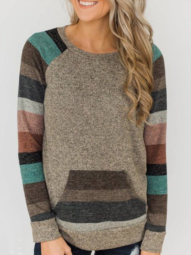 Crew Neck Casual Tunic Sweats...