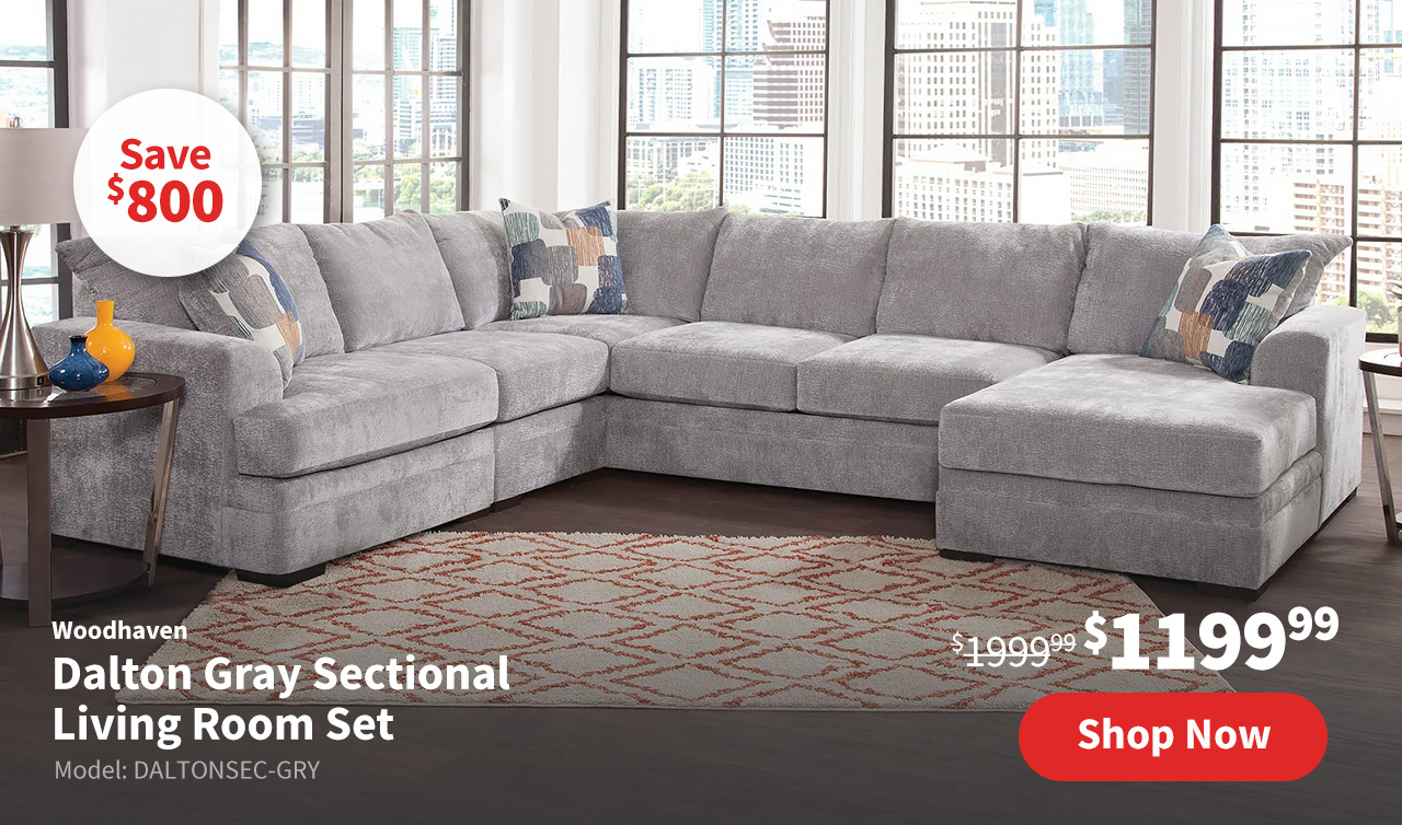 Woodhaven Dalton Gray Sectional Living Room Set