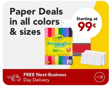 Starting at $.99¢ Filler Paper, Construction Paper & Index Cards