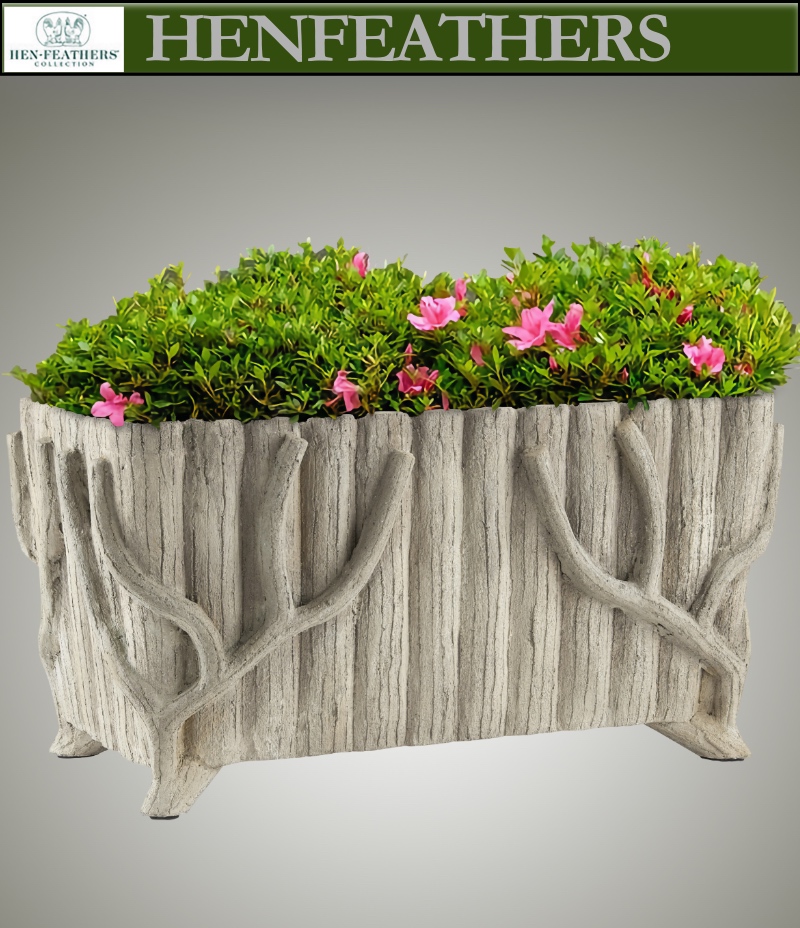 Shop the Bourbon Rectangular Faux Bois Planter