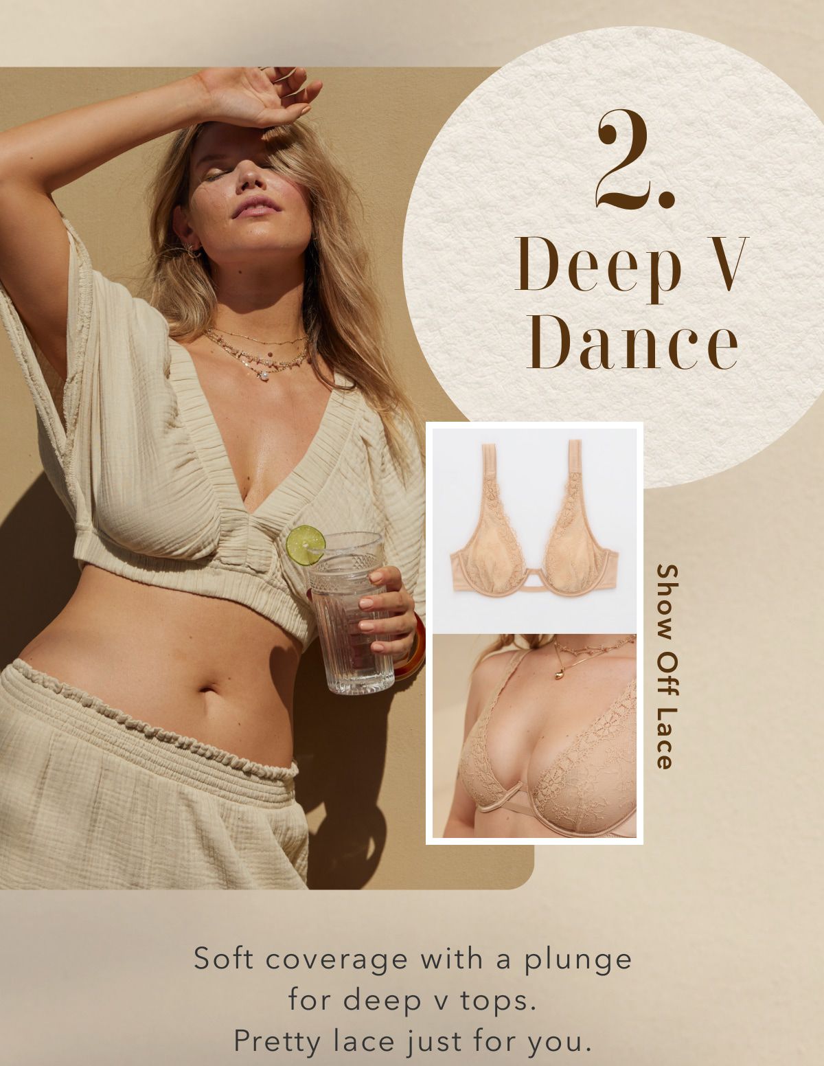 2. Deep V Dance | Show Off Lace | Soft coverage with a plunge for deep v tops. Pretty lace just for you.