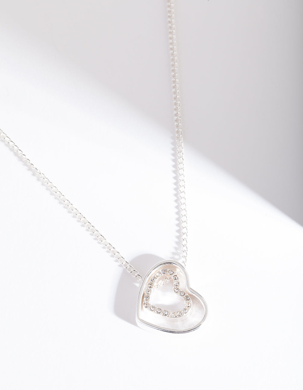 Image of Silver Double Heart Necklace