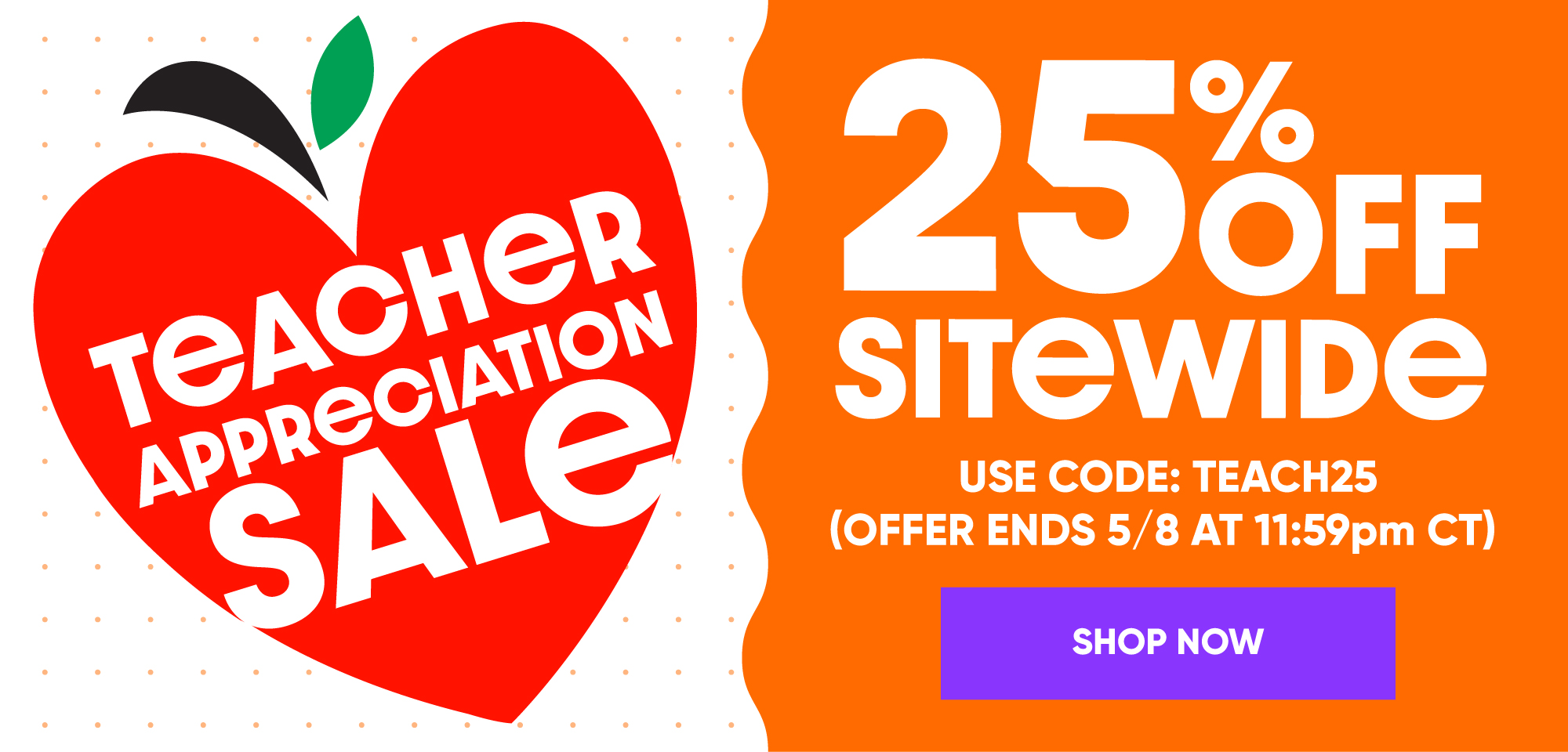 25% OFF SITEWIDE