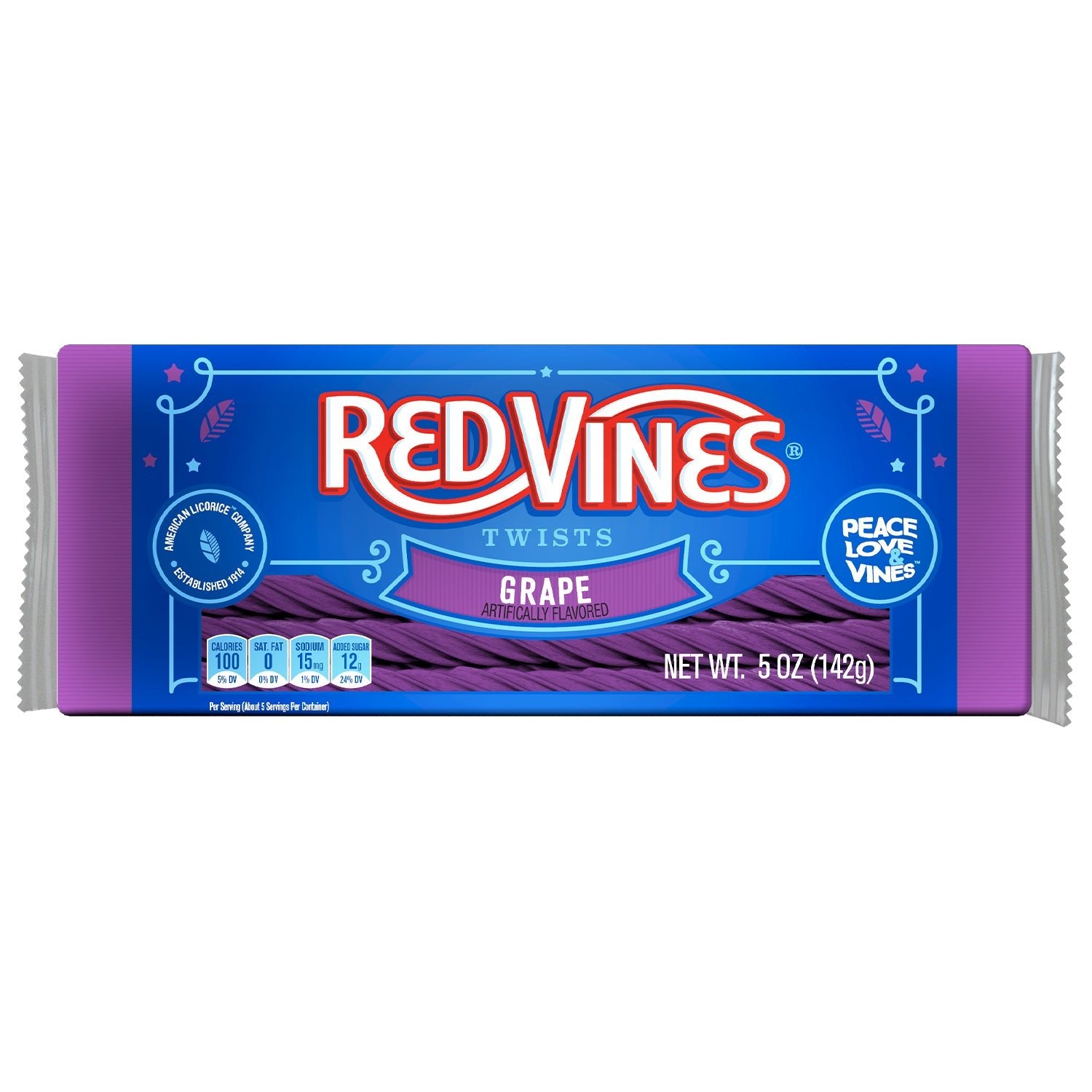 Image of RED VINES Grape Licorice Twists, 5oz Tray