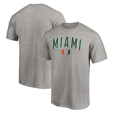 Men's Fanatics Branded Heathered Gray Miami Hurricanes Tall Engage Arch T-Shirt