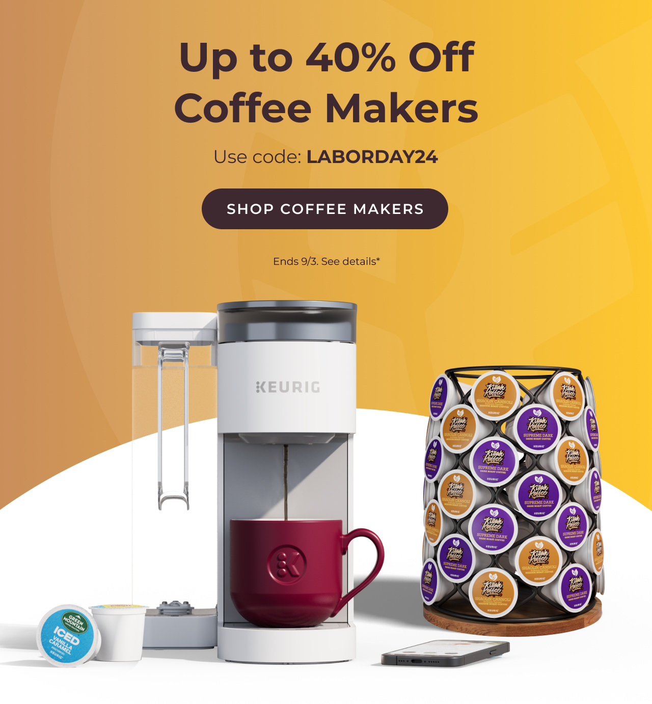 Up to 40% off coffee makers with code LABORDAY24