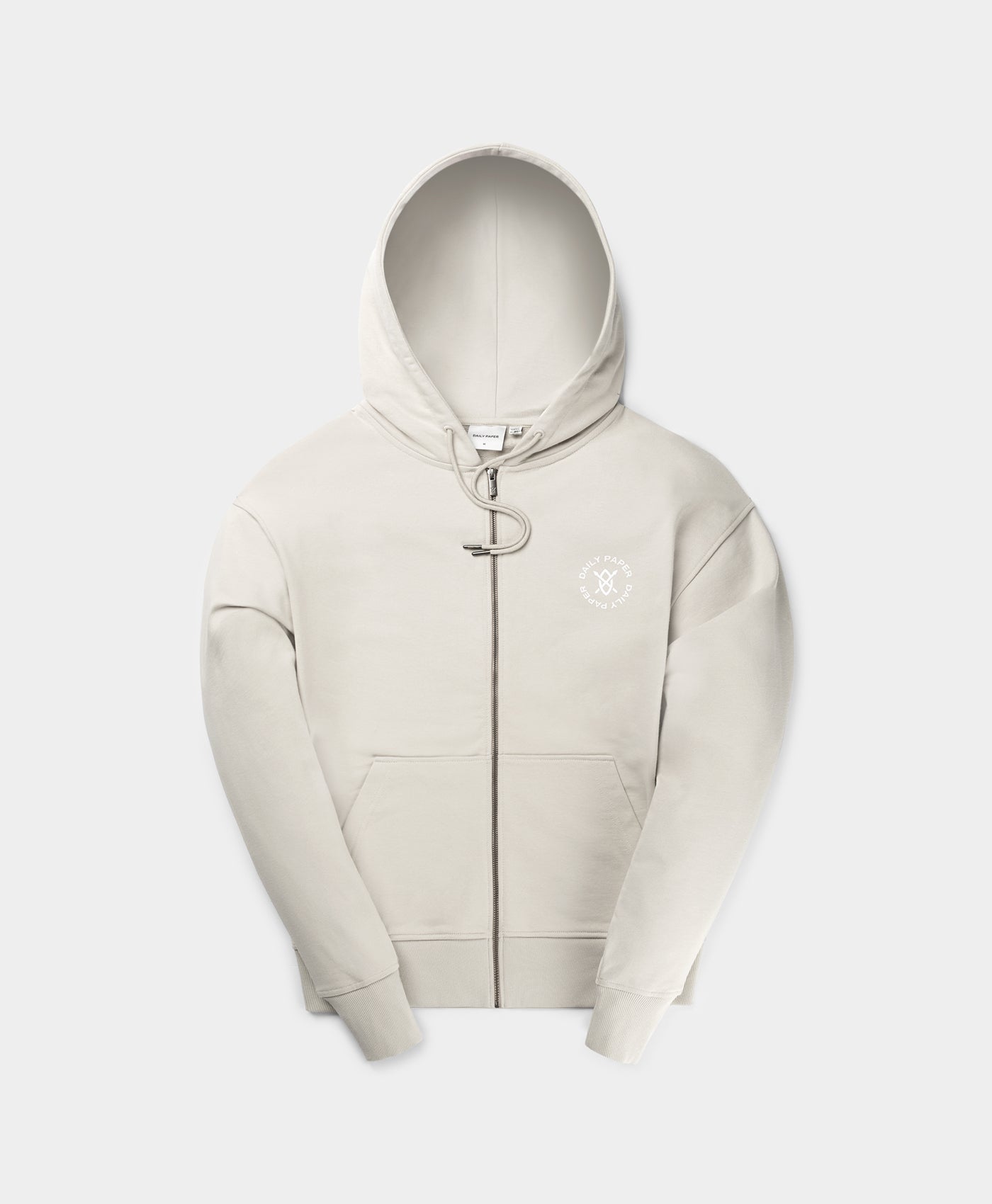 Image of Moonstruck Beige Circle Zip Hoodie