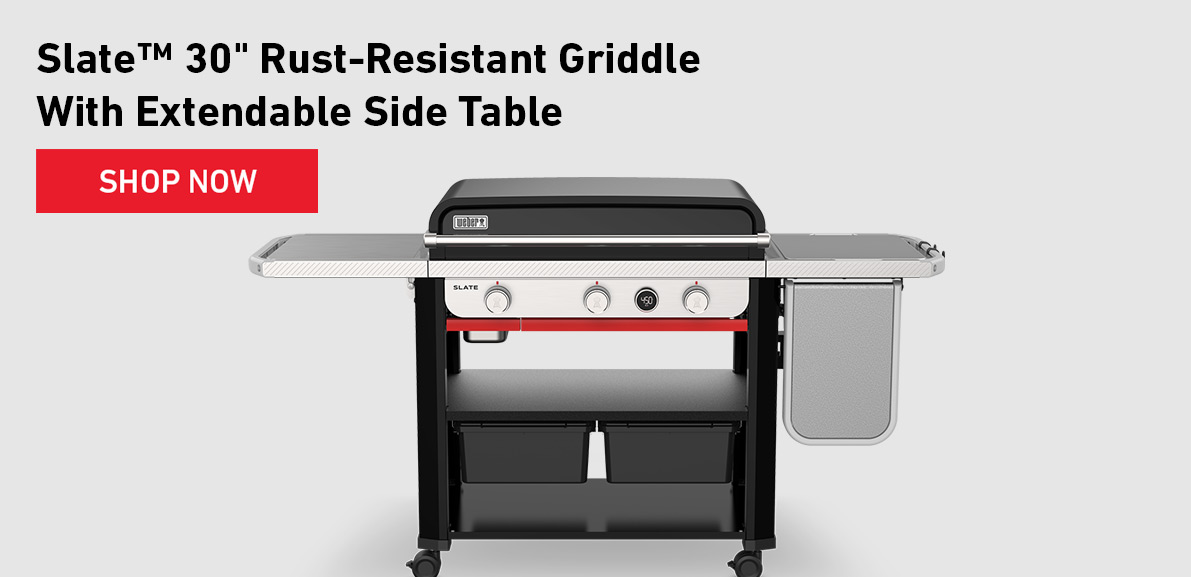 image of the SLATE™ 30in RUST-RESISTANT GRIDDLE WITH EXTENDABLE SIDE TABLE