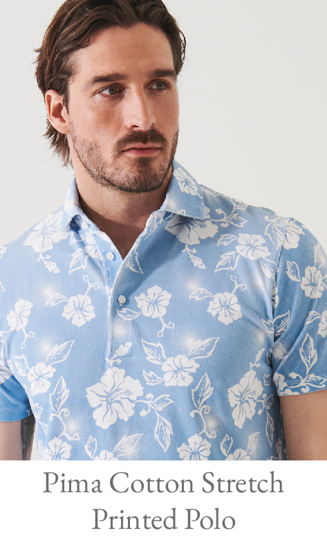 PIMA COTTON STRETCH PRINTED POLO