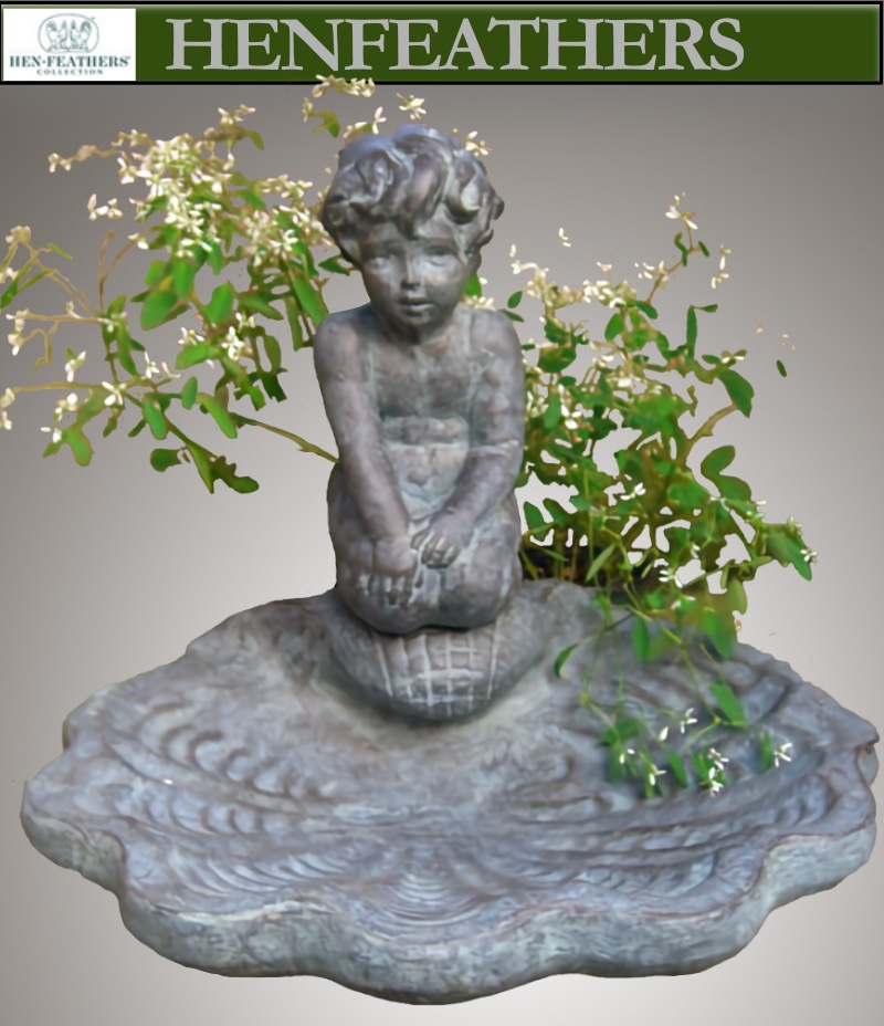 Child on Shell Birdbath