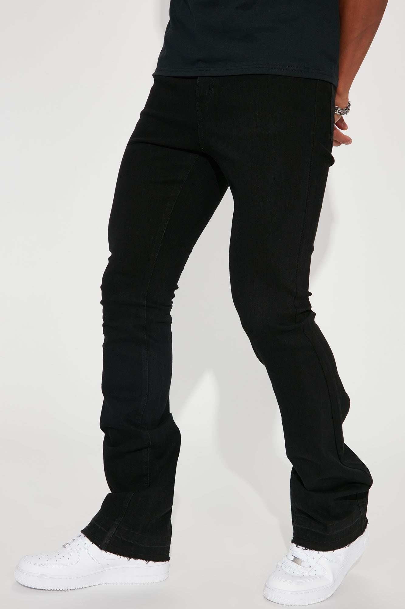 Image of Cornell Stacked Skinny Flare Jeans - Black