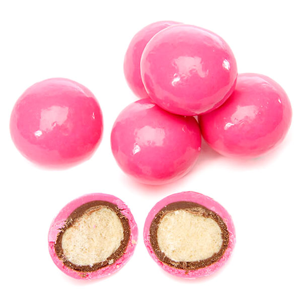 126077 - Koppers Milk Chocolate Covered Malt Balls - Pink: 5LB Bag