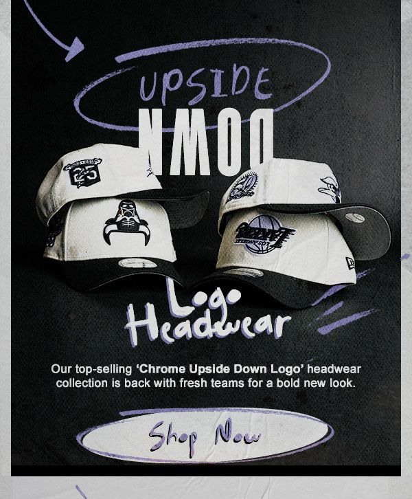 Upside down logo headwear. Shop now.