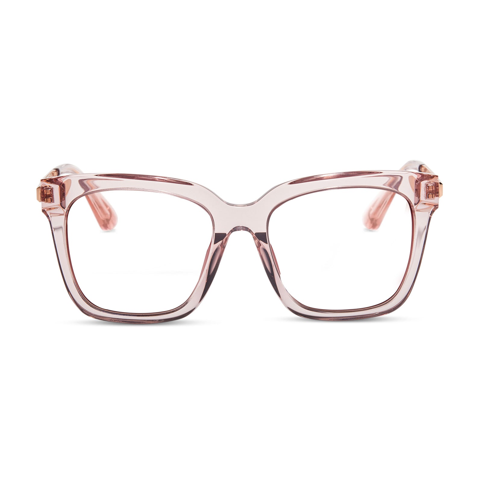 Image of BELLA - LIGHT PINK CRYSTAL + CLEAR GLASSES