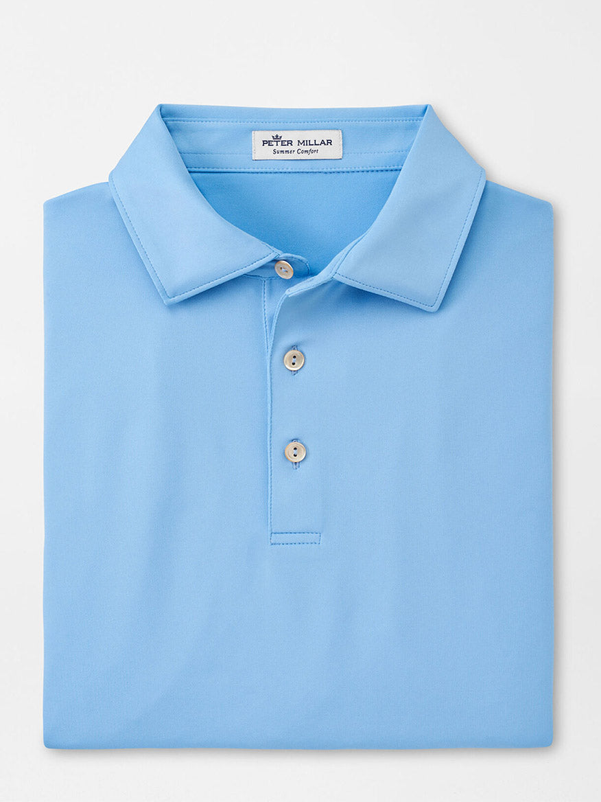 Image of Peter Millar Solid Performance Jersey Polo in Cottage Blue [Sean Self Collar]