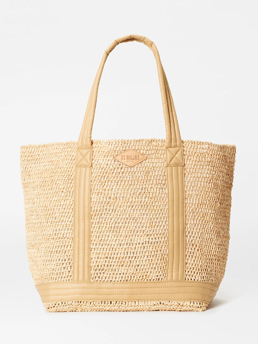 Image of MZ Wallace Large Raffia Tote in Raffia/Camel