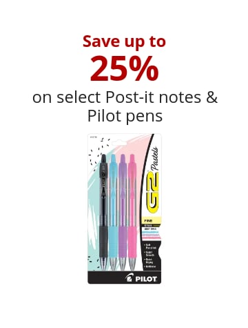 Save up to 25% on select Post-it notes & Pilot pens