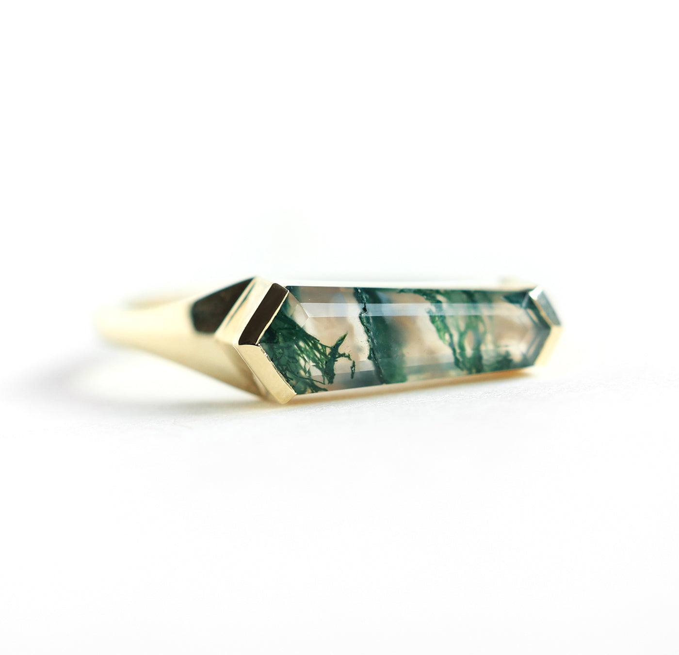 Image of Leni Shield Moss Agate Ring