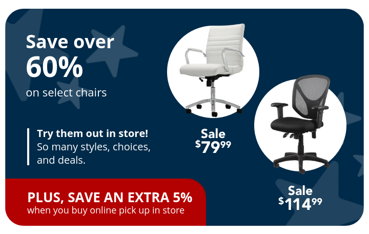 Save over 60% off on select Chairs