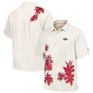  Tommy Bahama Cream  Hibiscus Camp Button-Up Shirt