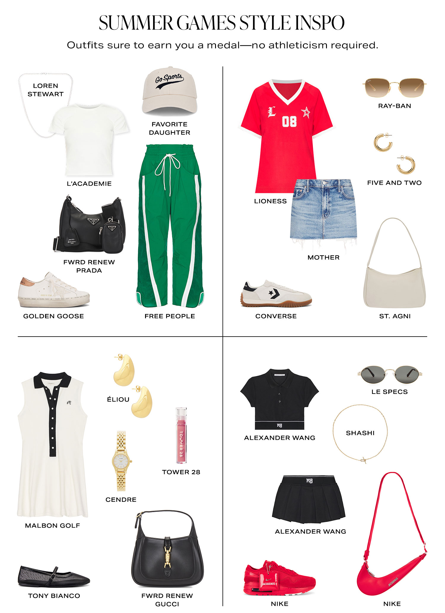 Summer Games Style Inspo. Outfits sure to earn you a medal—no athleticism required.