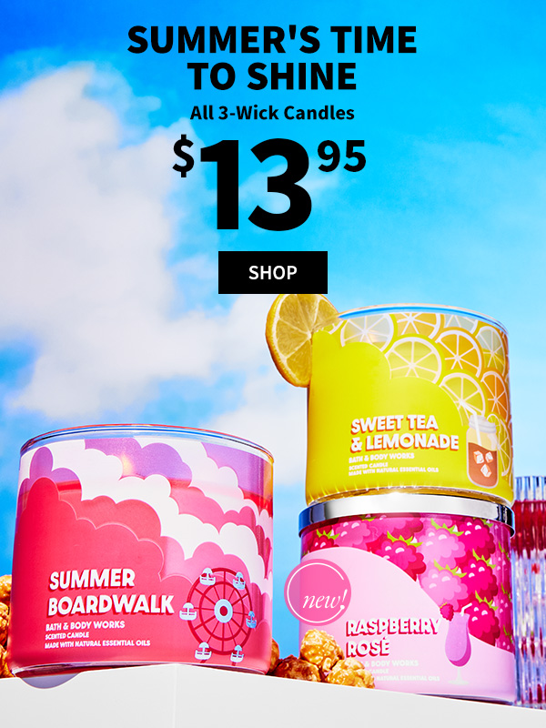 summer's time to shine all 3-wick candles $13.95 shop