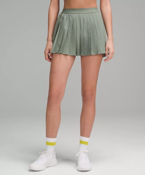 High rise pleated tennis skirt