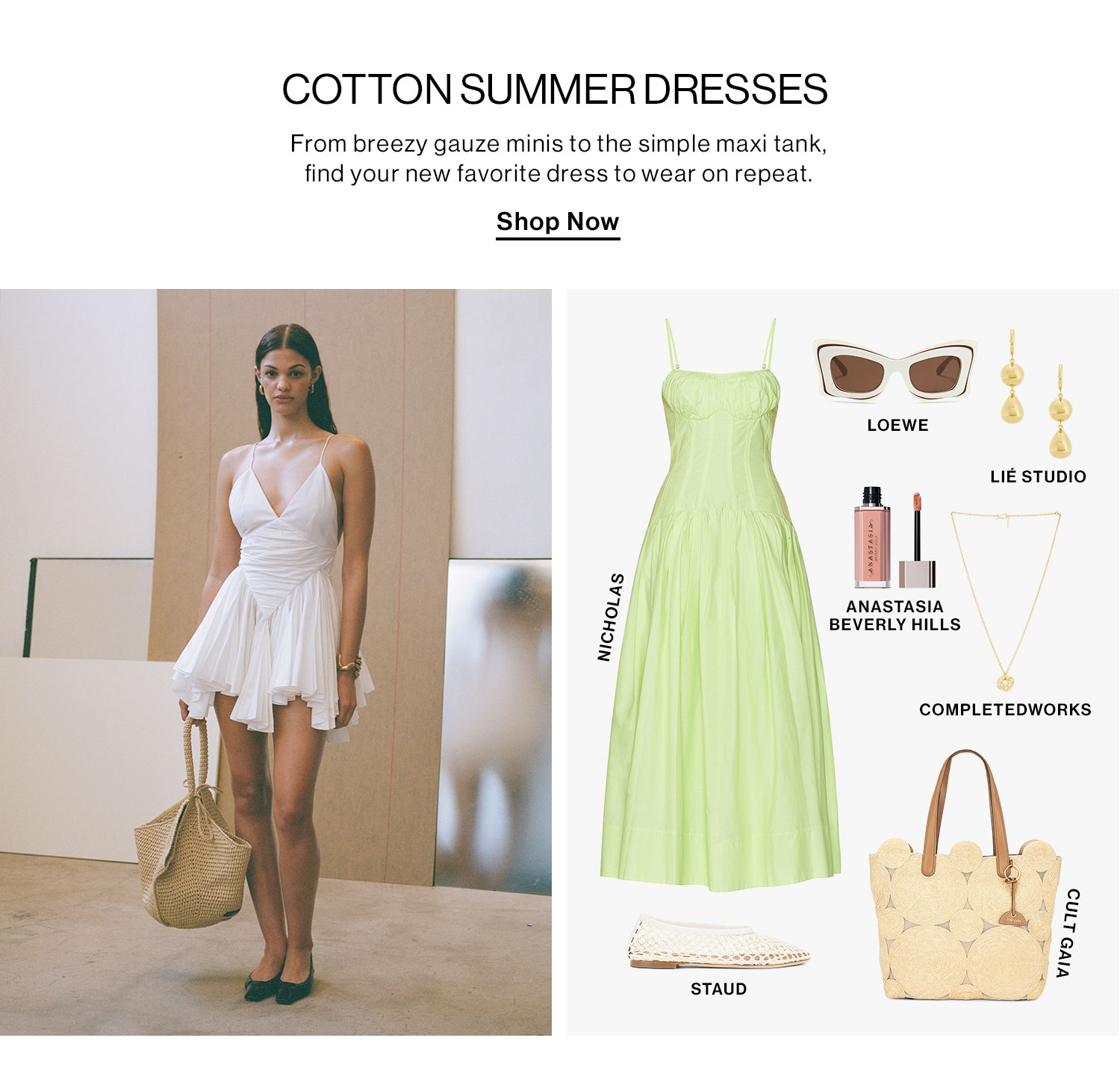 COTTON SUMMER DRESSES. From breezy gauze minis to the simple maxi tank, find your new favorite dress to wear on repeat. Shop Now