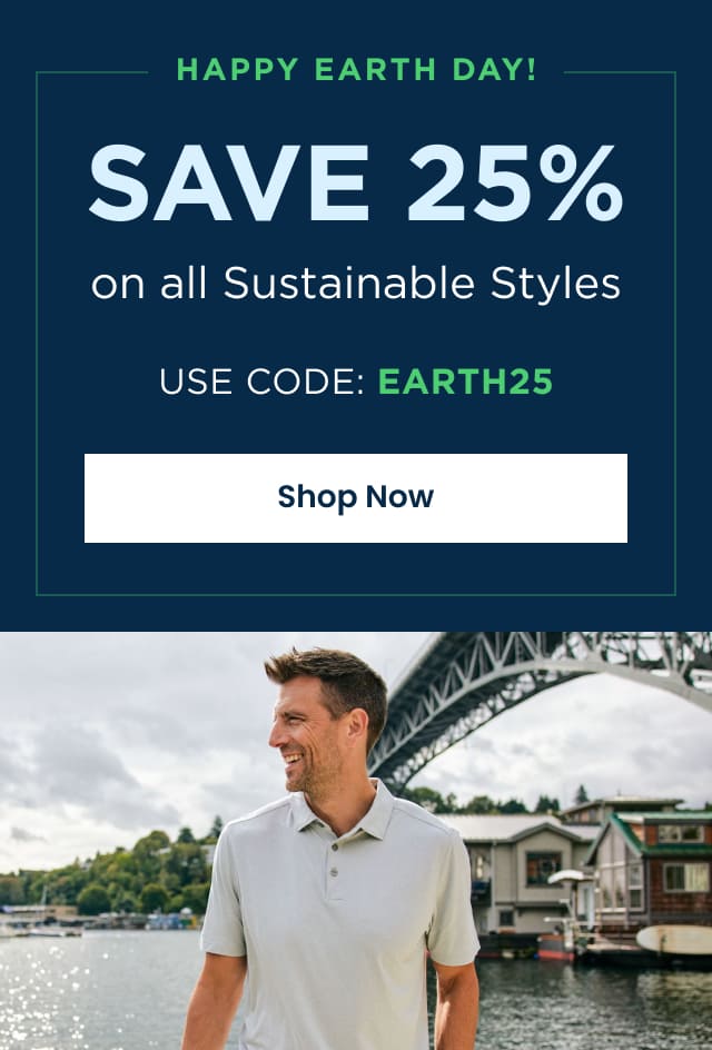 Happy Earth Day! Save 25% on all Sustainable Styles - Use code: EARTH25 | SHOP NOW