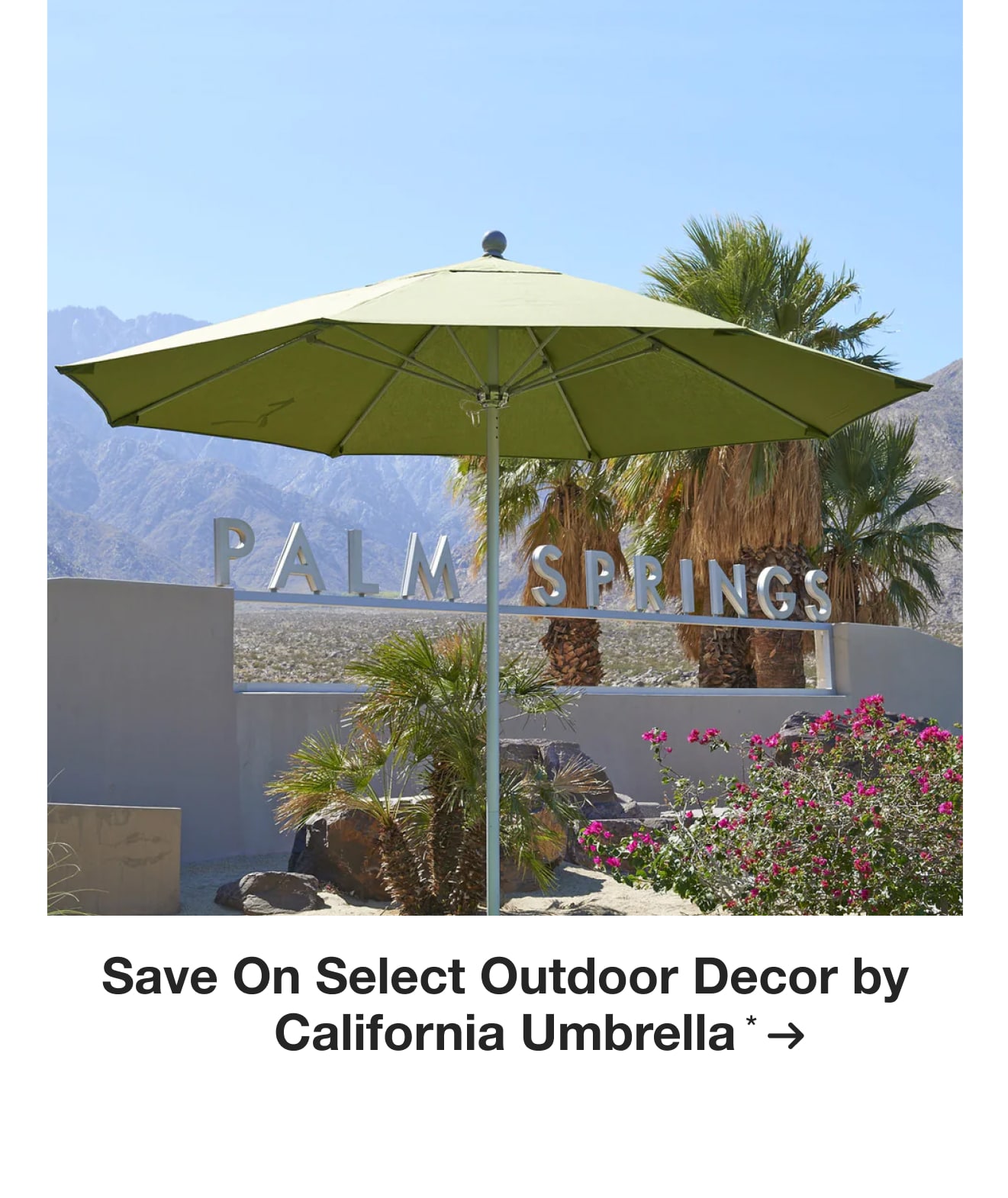 Save On Select Outdoor Decor by California Umbrella