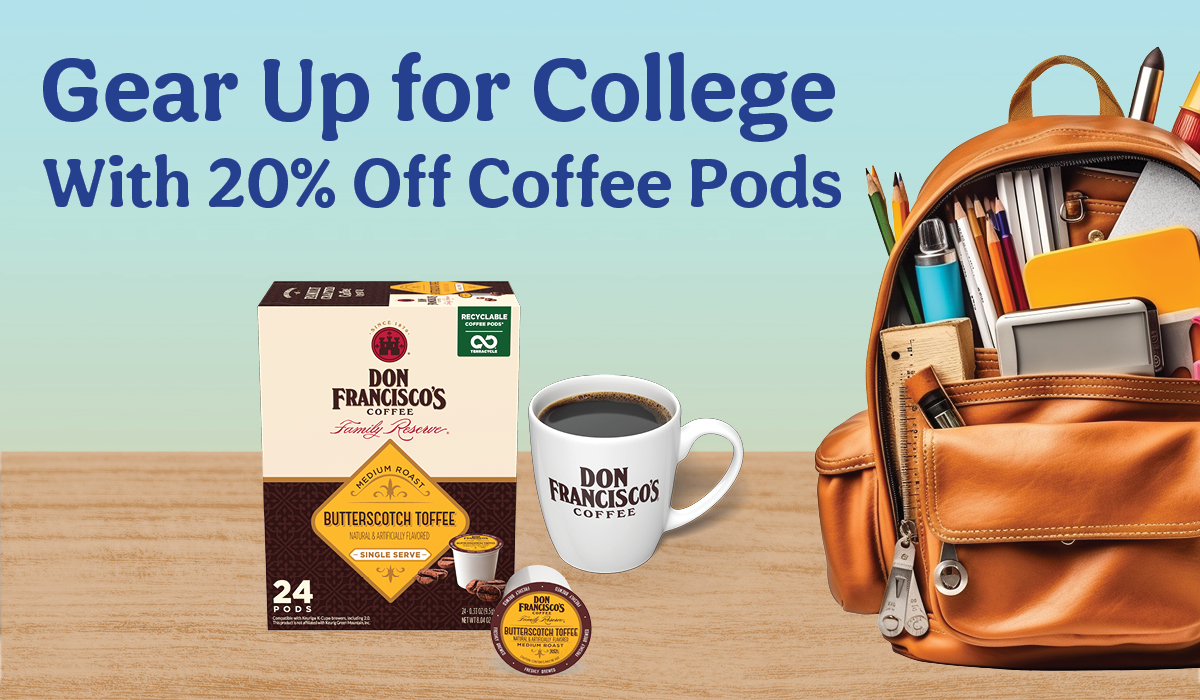 Gear Up for College with 20% Off Coffee Pods