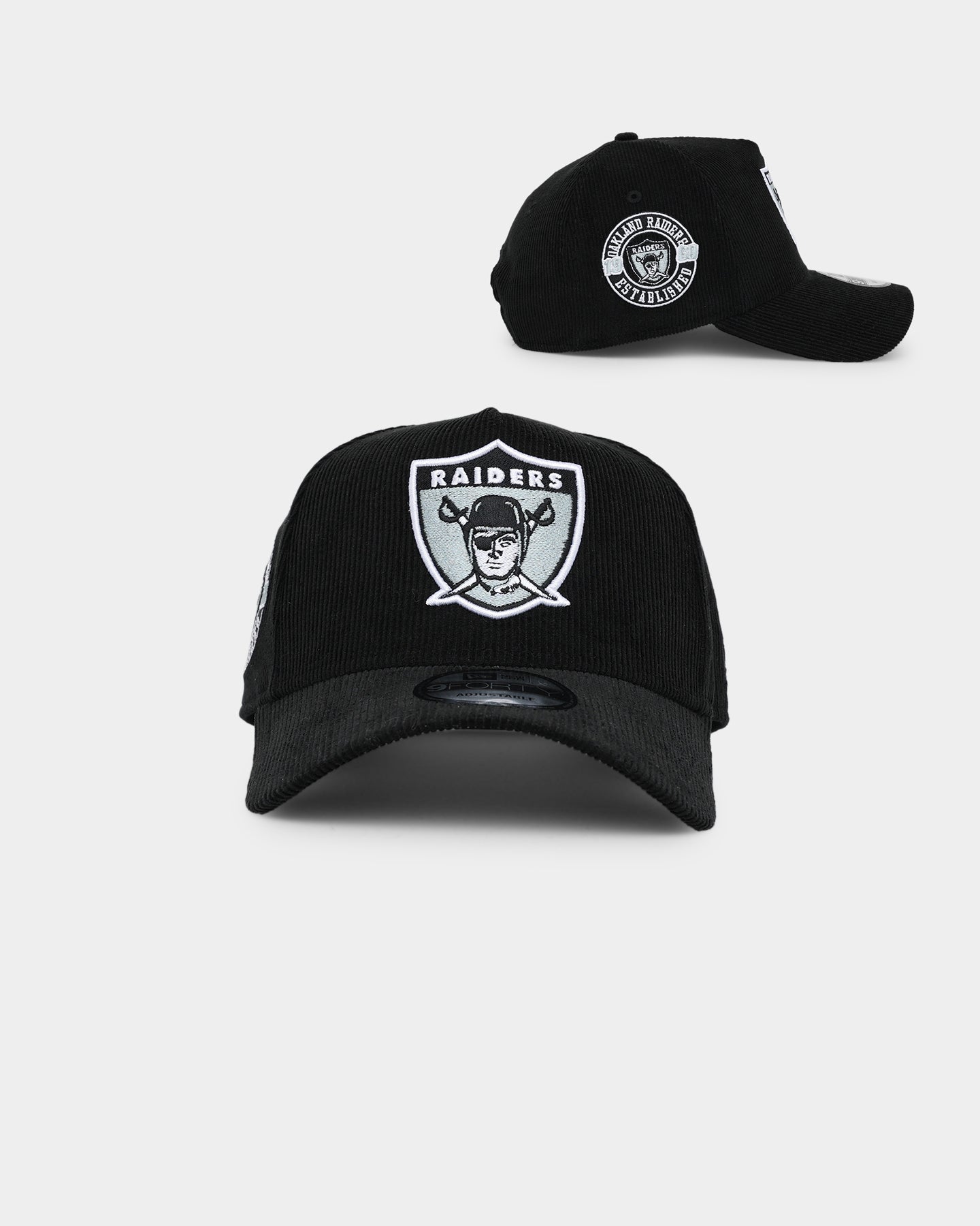 Image of New Era Oakland Raiders 'NFL Season' Corduroy 9FORTY A-Frame Snapback Black/OTC