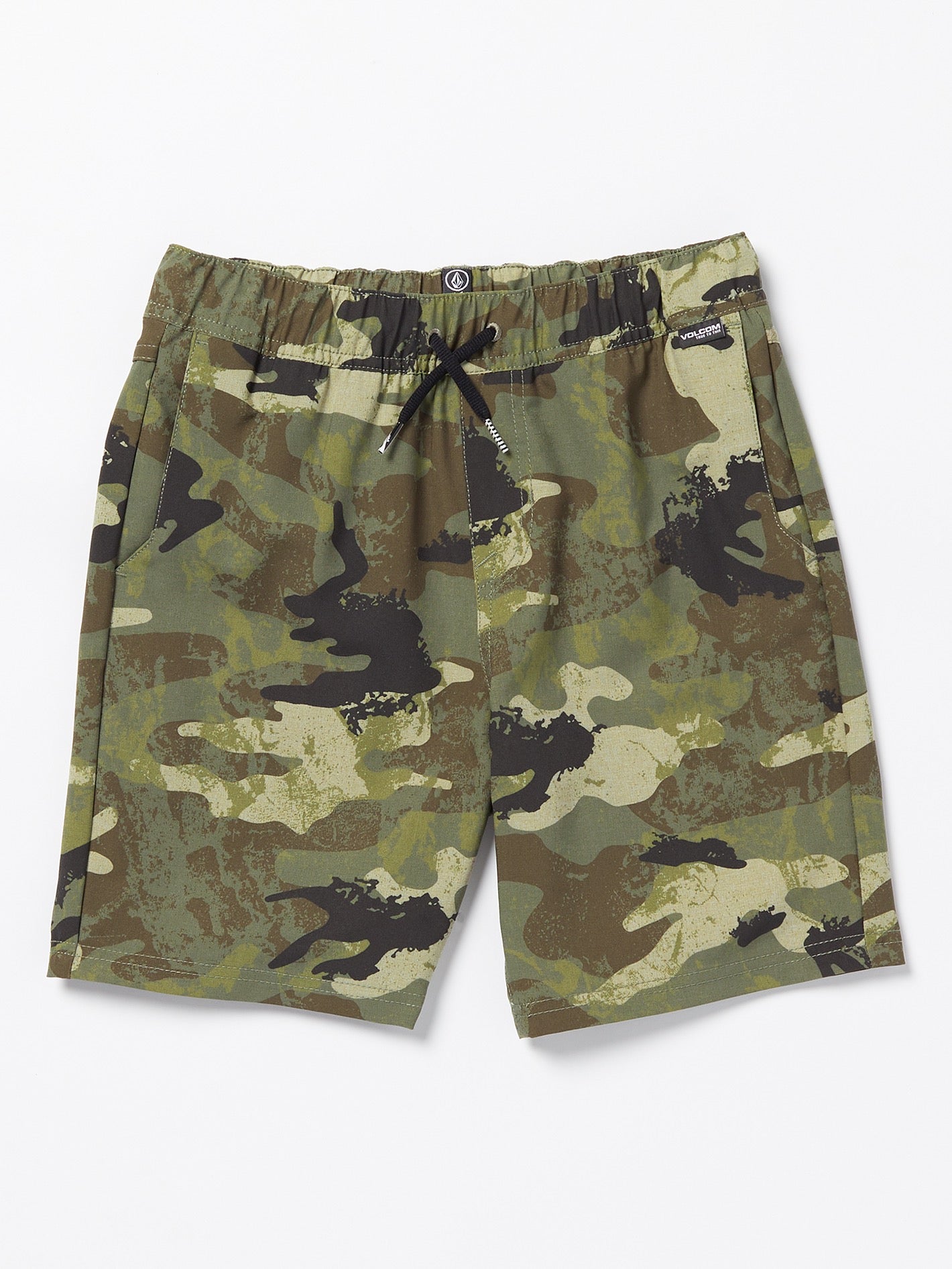 Image of Big Boys Elastic Waist Printed Hybrid Shorts - Army Camo