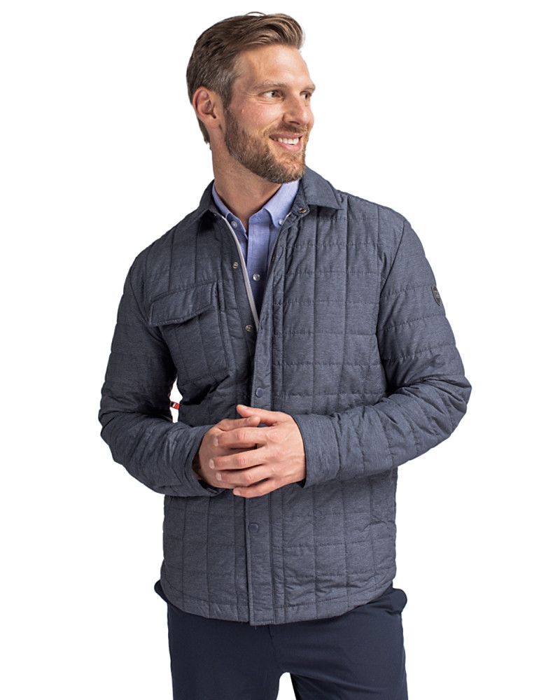 Image of Cutter & Buck Rainier PrimaLoft® Mens Eco Insulated Quilted Shirt Jacket