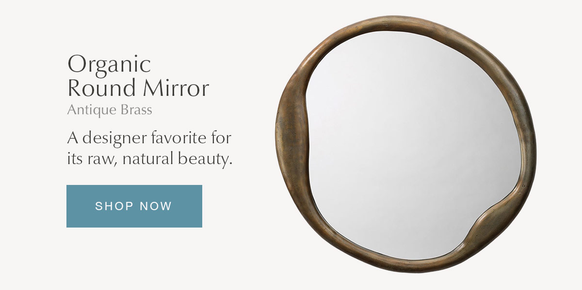 Organic Round Mirror Antique Brass