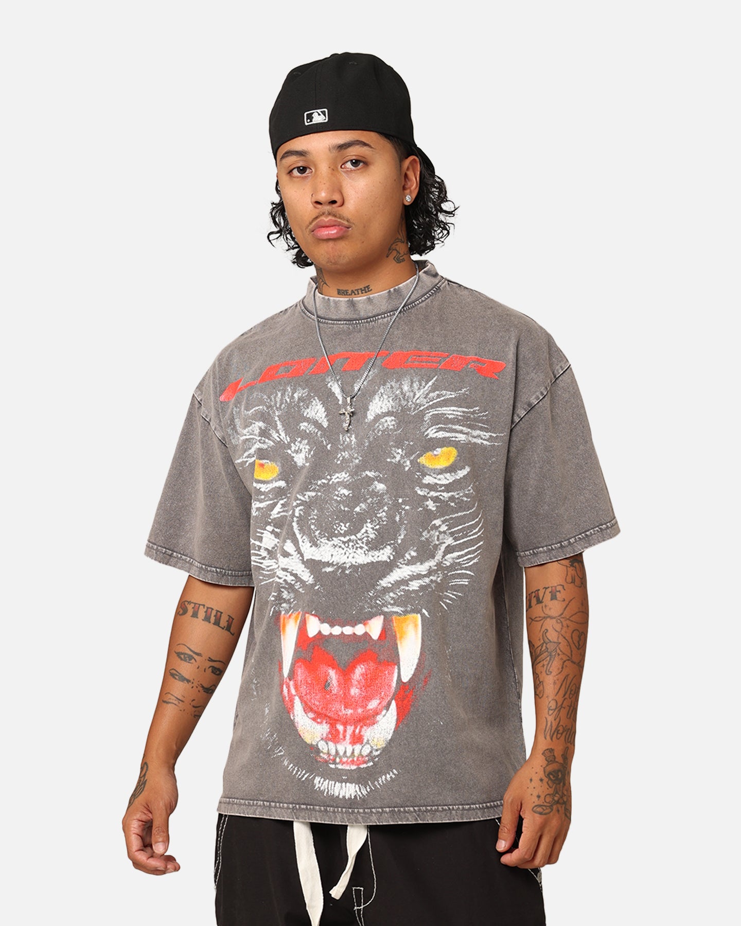 Image of Loiter Urban Beast Vintage T-Shirt Charcoal