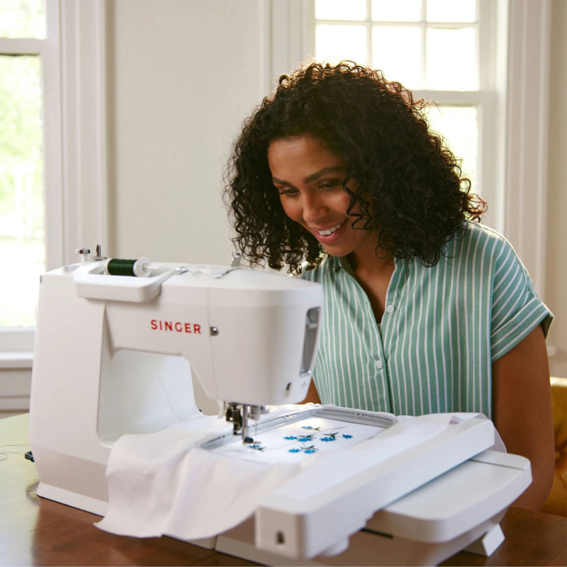 Woman at sewing machine