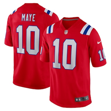  Nike Drake Maye Red  2024 NFL Draft First Round Pick Player Game Jersey