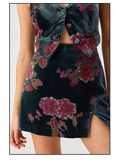 Devore Boho Floral Mini Skirt