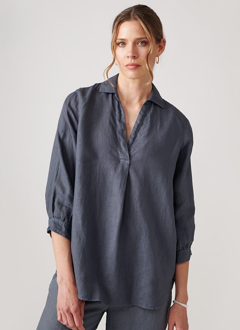 Image of Popover Linen Shirt