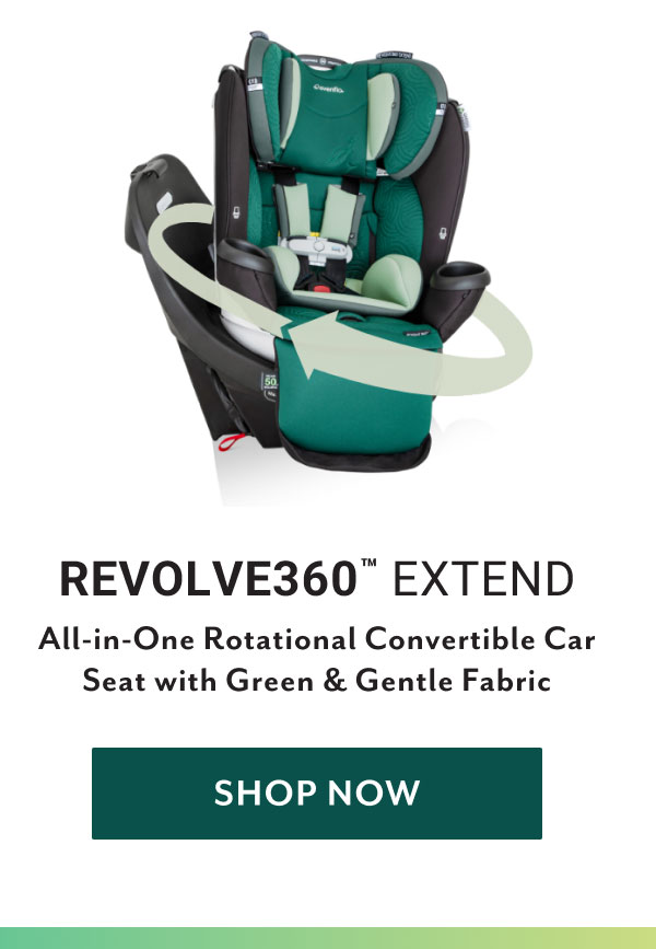 Revolve360â„¢ Extend All-in-One Rotational Convertible Car seat with Green & Gentleâ„¢ Fabric | Shop now