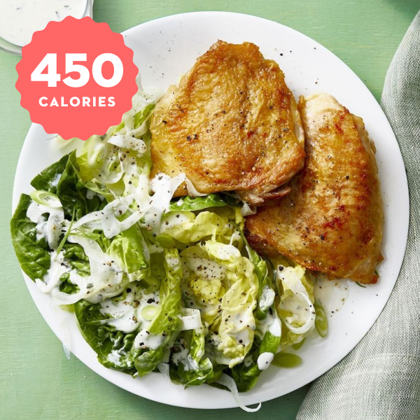 Crispy Chicken Thighs with Buttermilk Fennel Salad