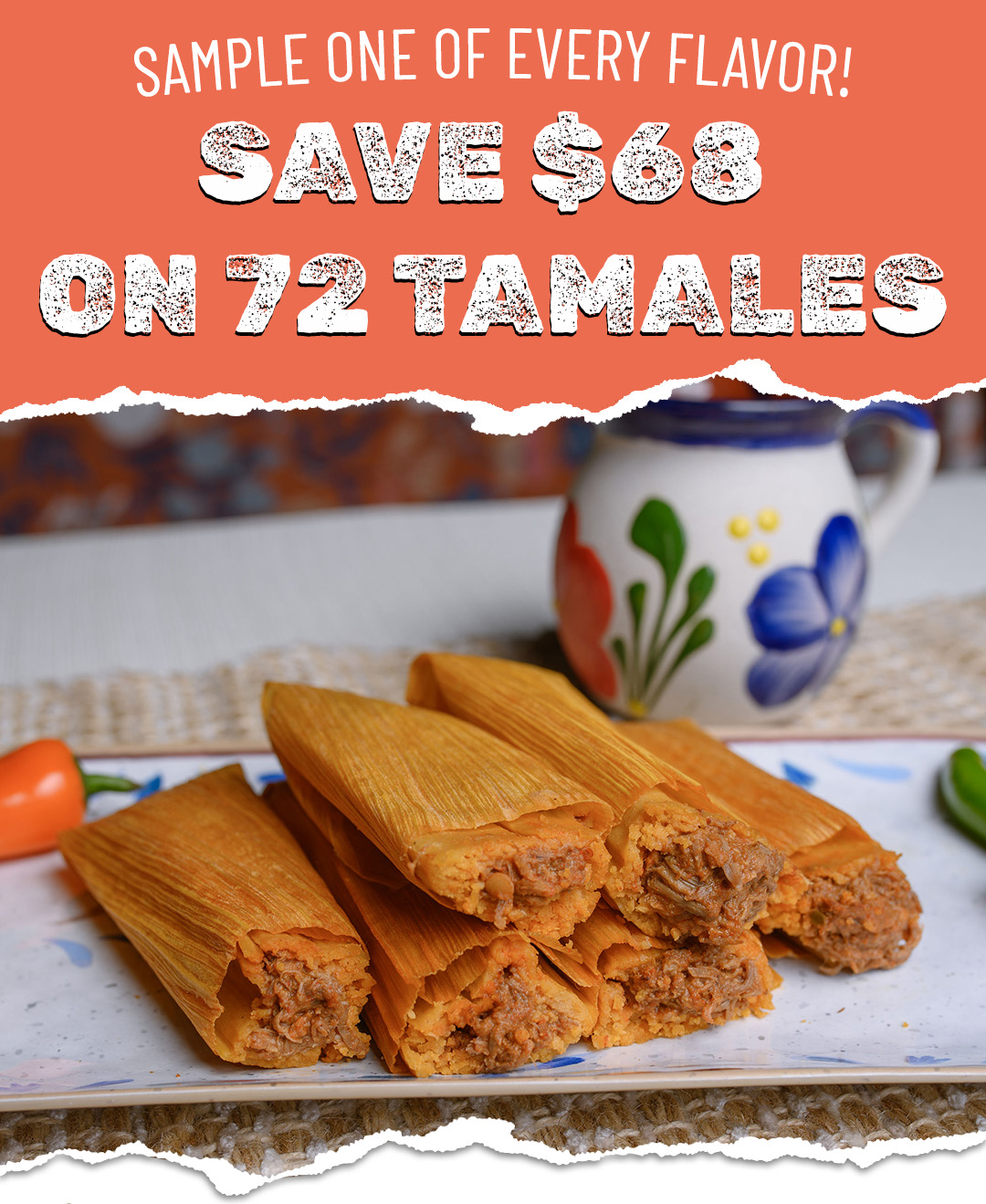 $68 off 72 tamales