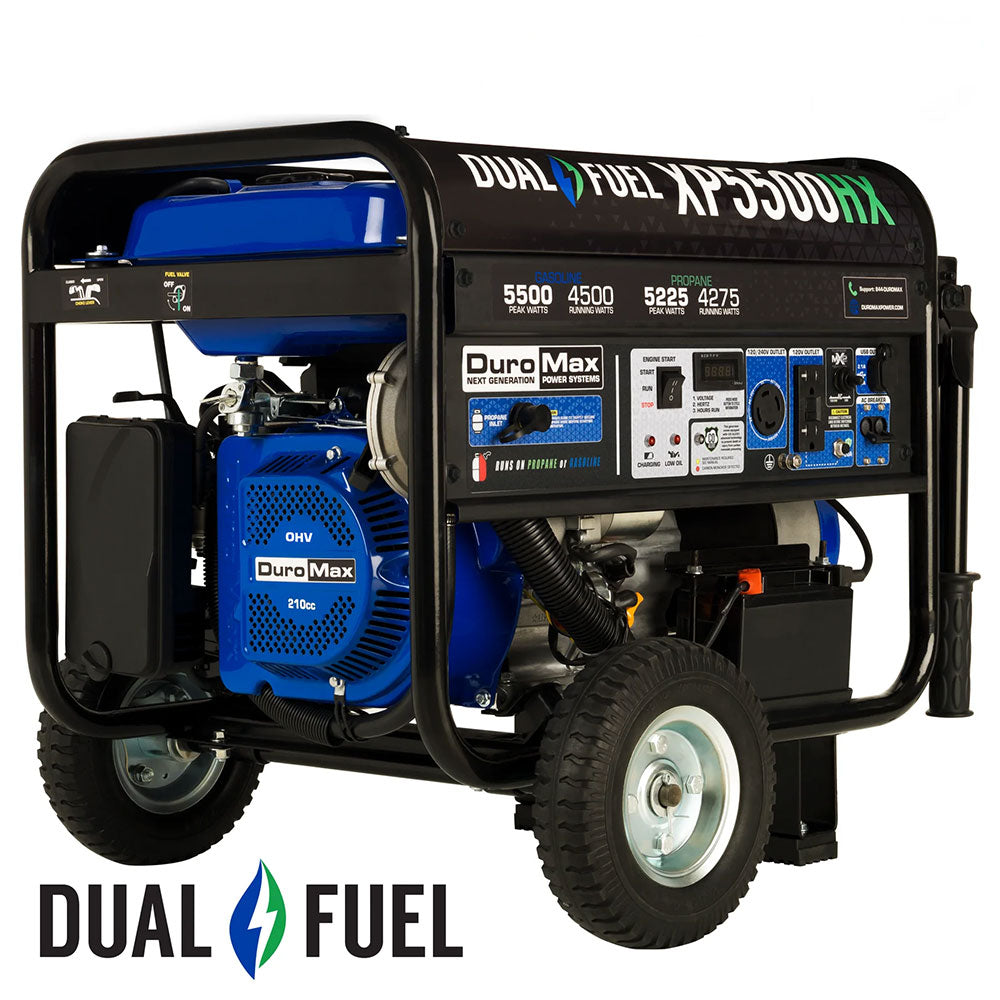 Image of 5,500 Watt Dual Fuel Portable HX Generator w/ CO Alert