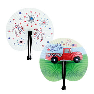 2 patriotic foldable fans