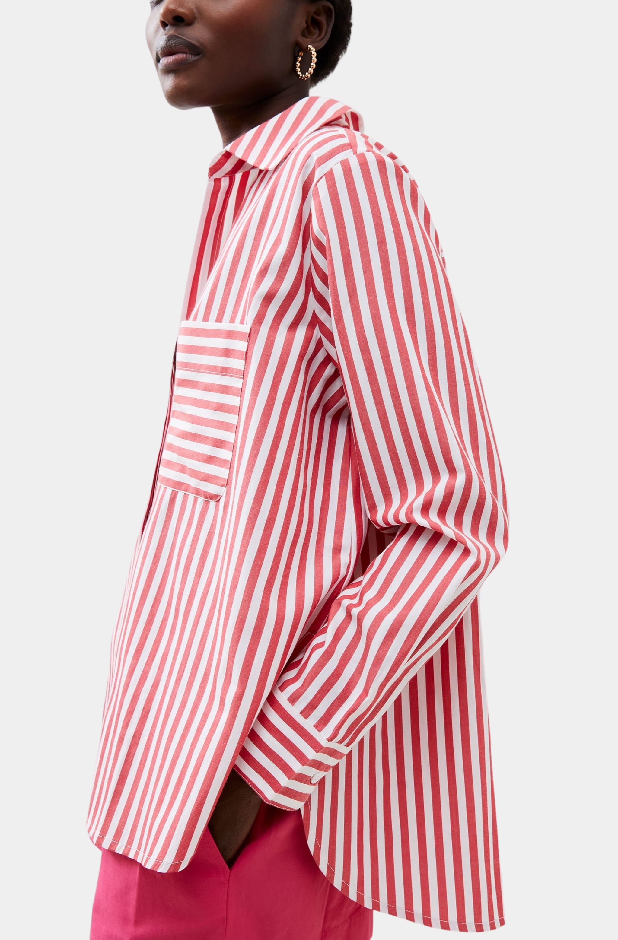 Image of Thick Stripe Relaxed Pop Over