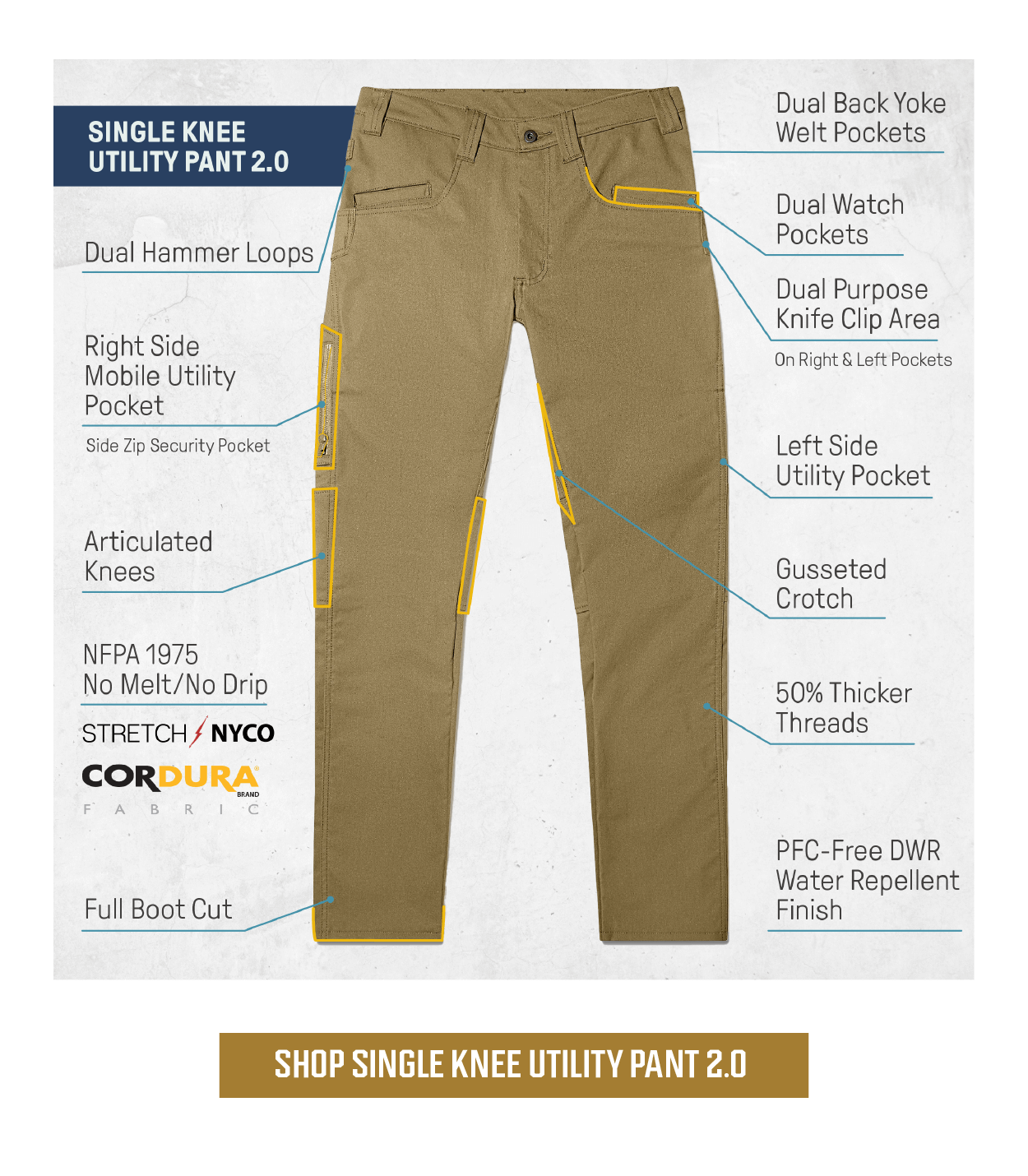 Shop Single Knee Utility Pant 2.0