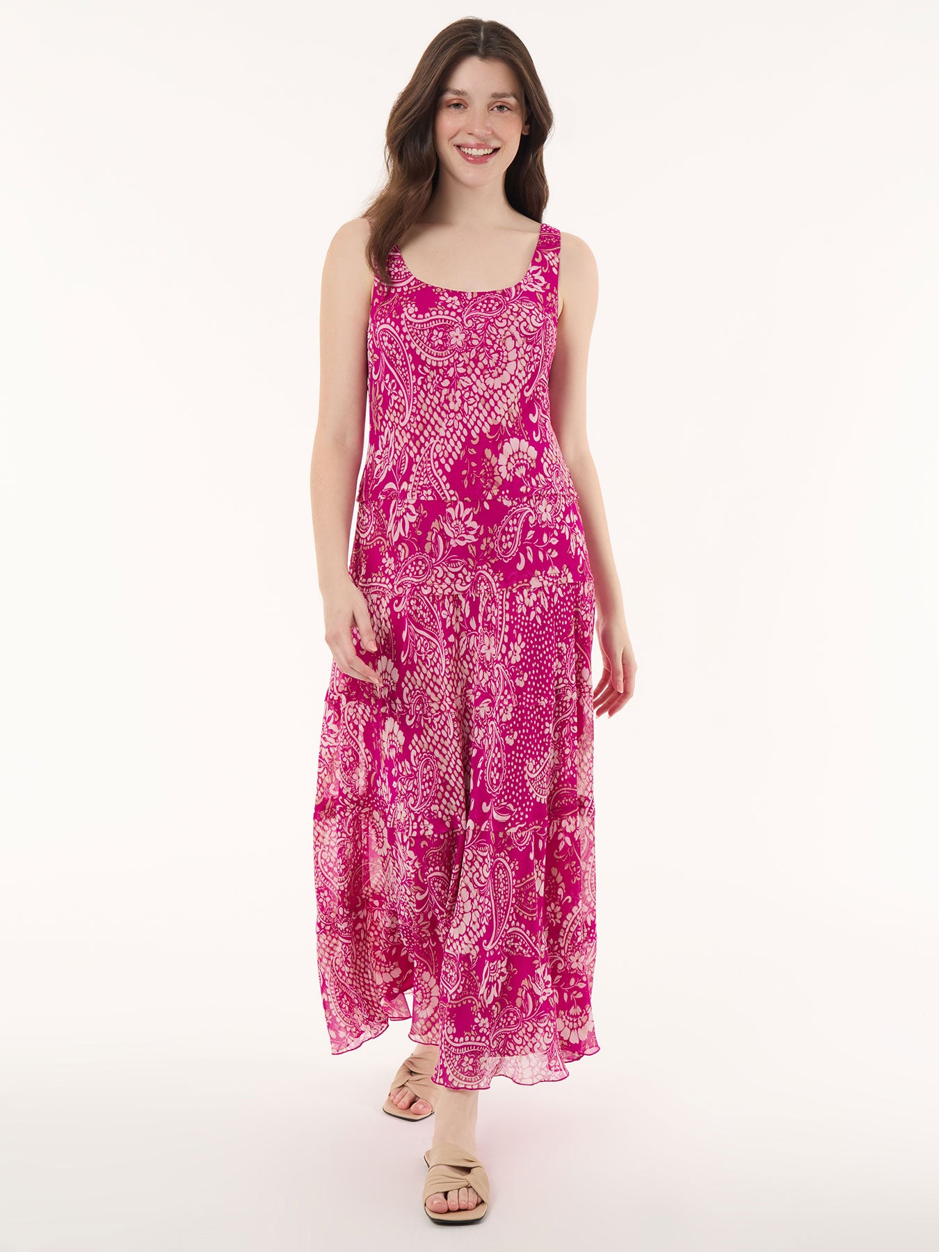 Image of Paisley Multi-Tiered Dress, Chiffon