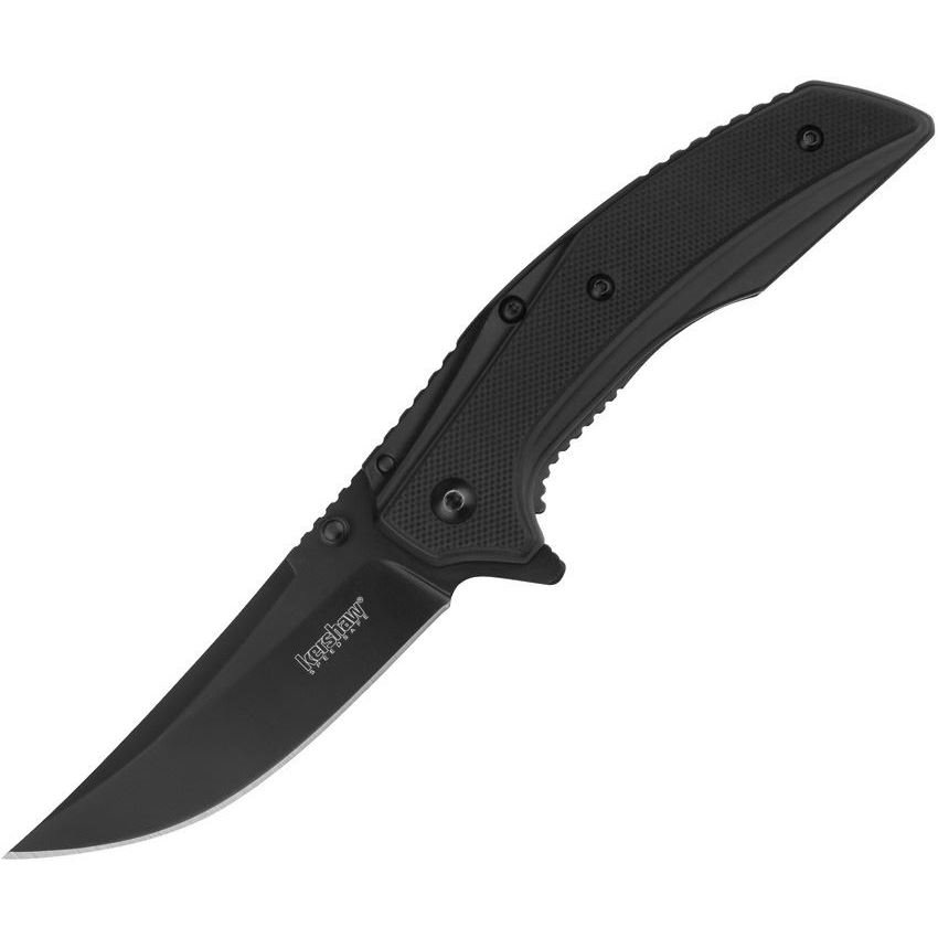 Kershaw 8320BLK Outright Black Assist Open Framelock Knife Black Handles